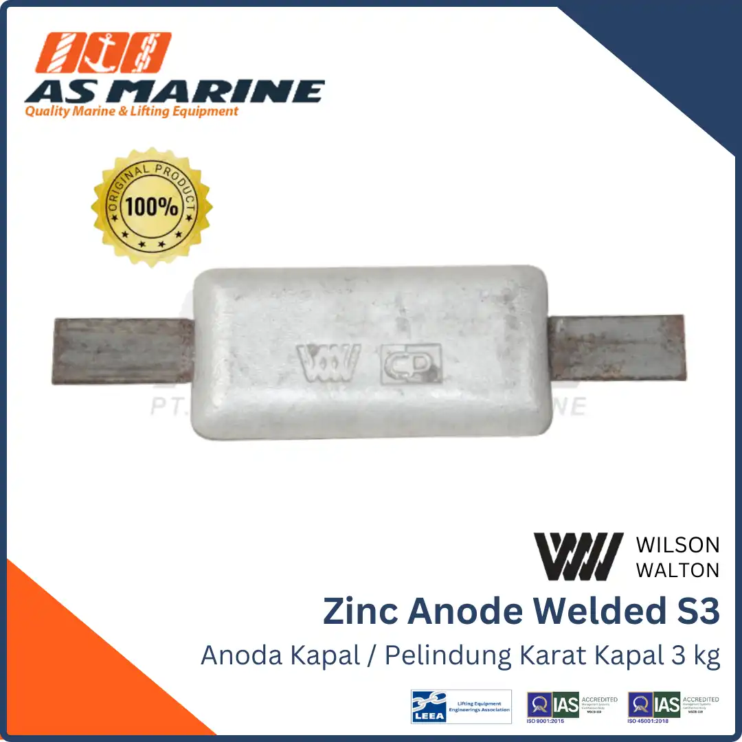 Zinc Anode / Anoda Anti Karat Kapal Wilson Walton S3 3 KG